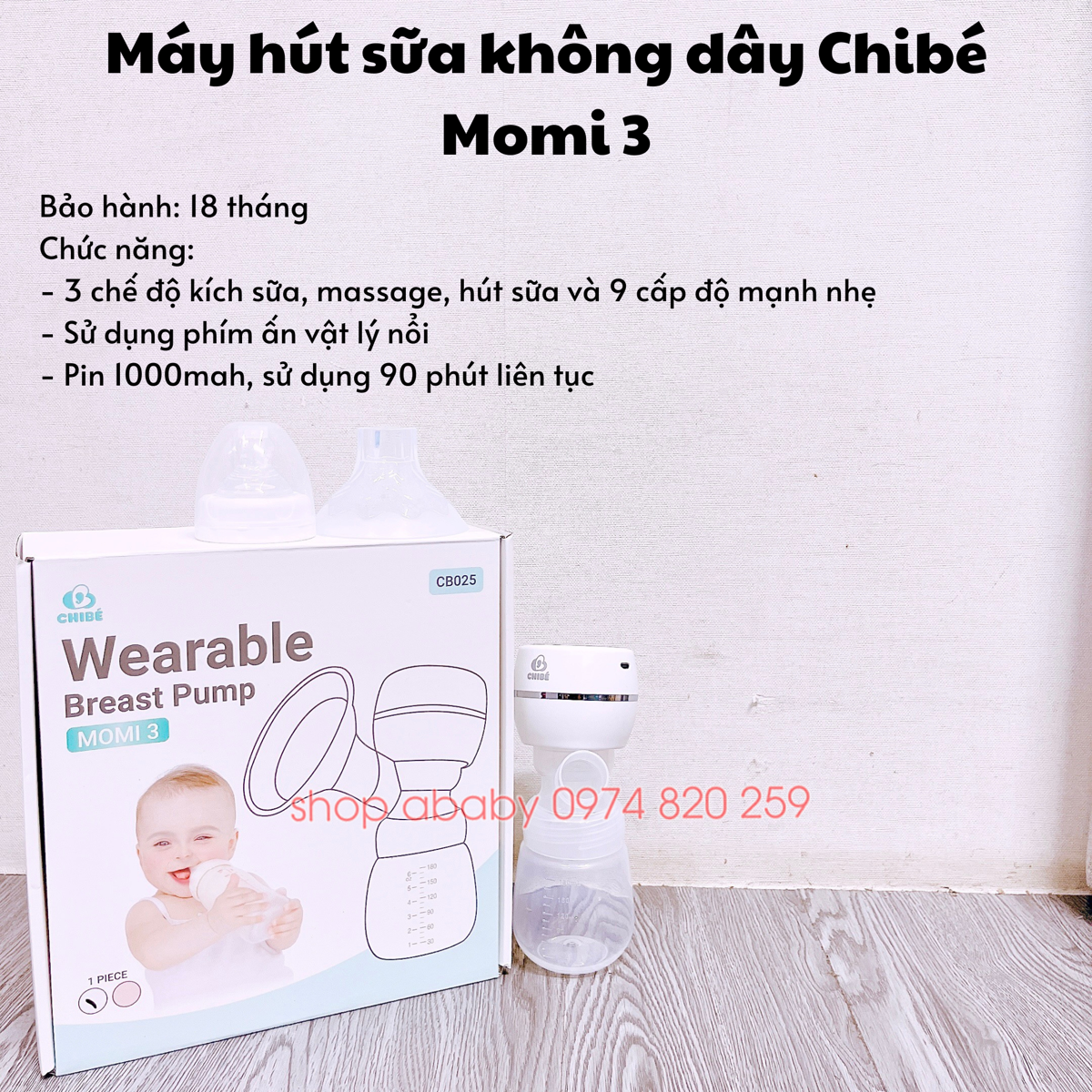 Máy hút sữa không dây Chibé Momi 3