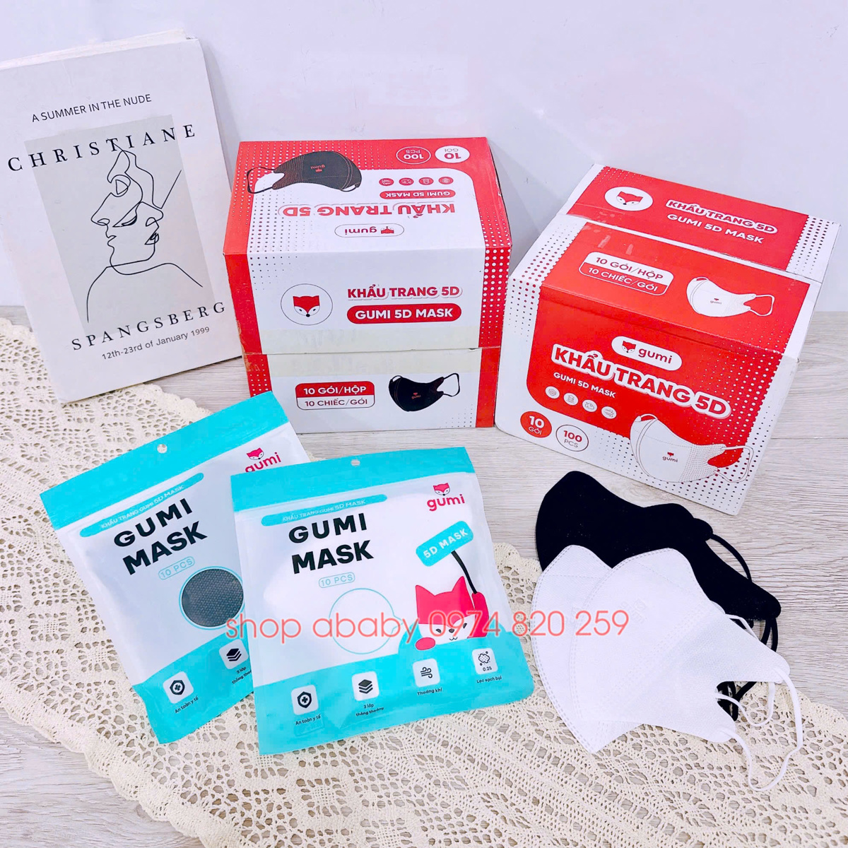 Set 10 khẩu trang giấy người lớn Gumi