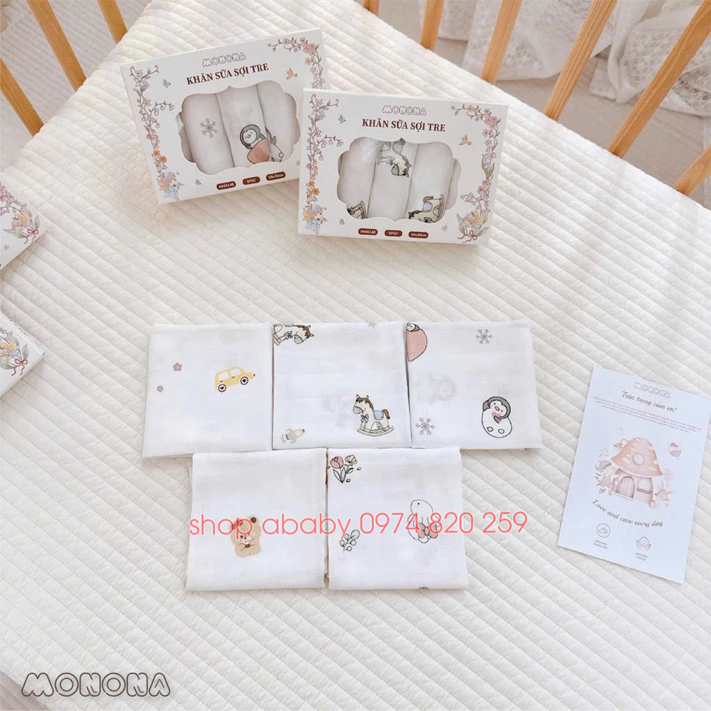 Set 5 khăn sữa sợi tre MNN148