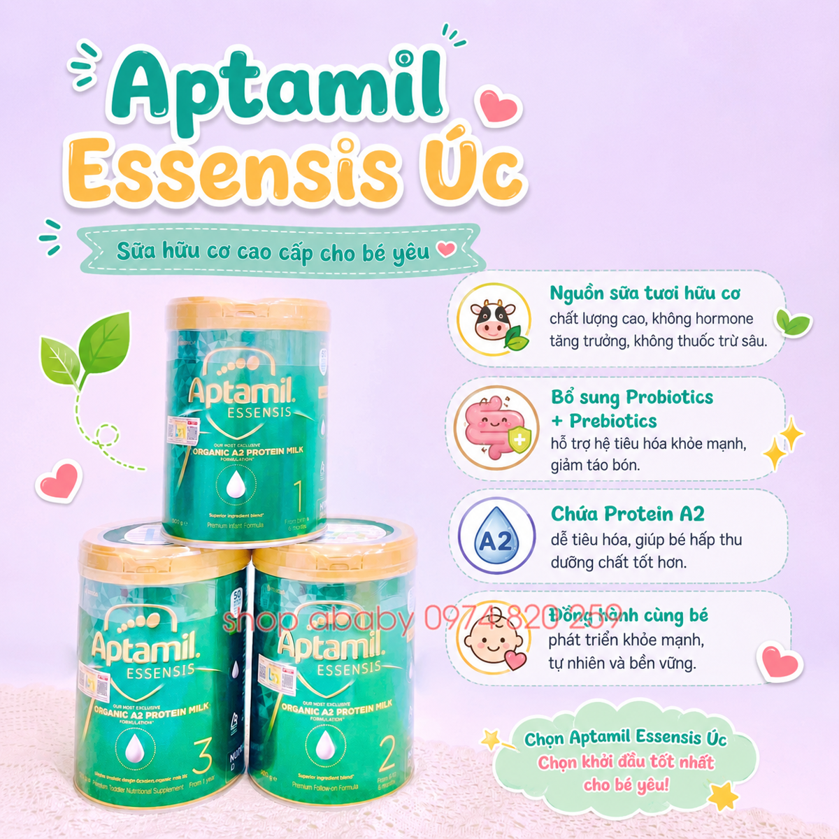 Sữa Aptamil Úc Essensis 900g