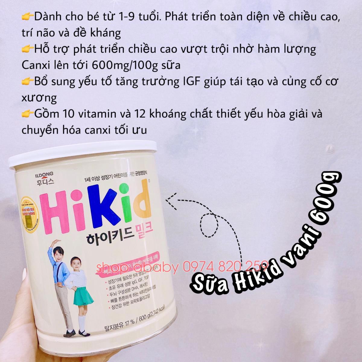 Sữa Hikid Food vị Vani
