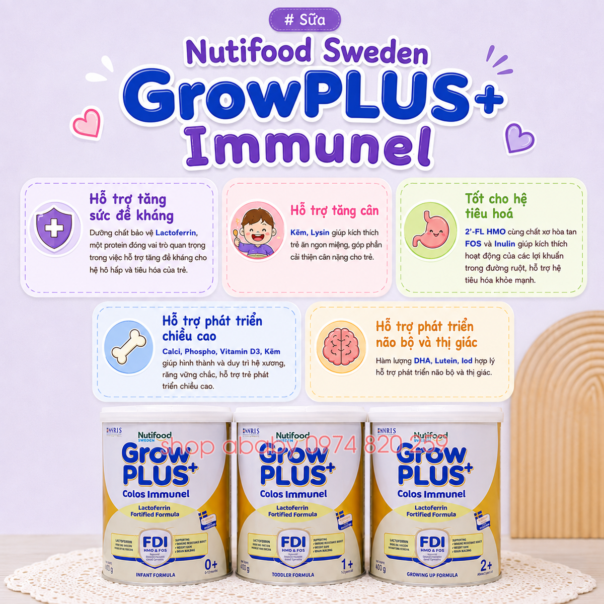 Sữa Nutifood Sweden GrowPLUS+ Immunel