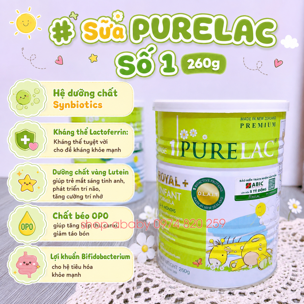 Sữa Purelac số 1 260g