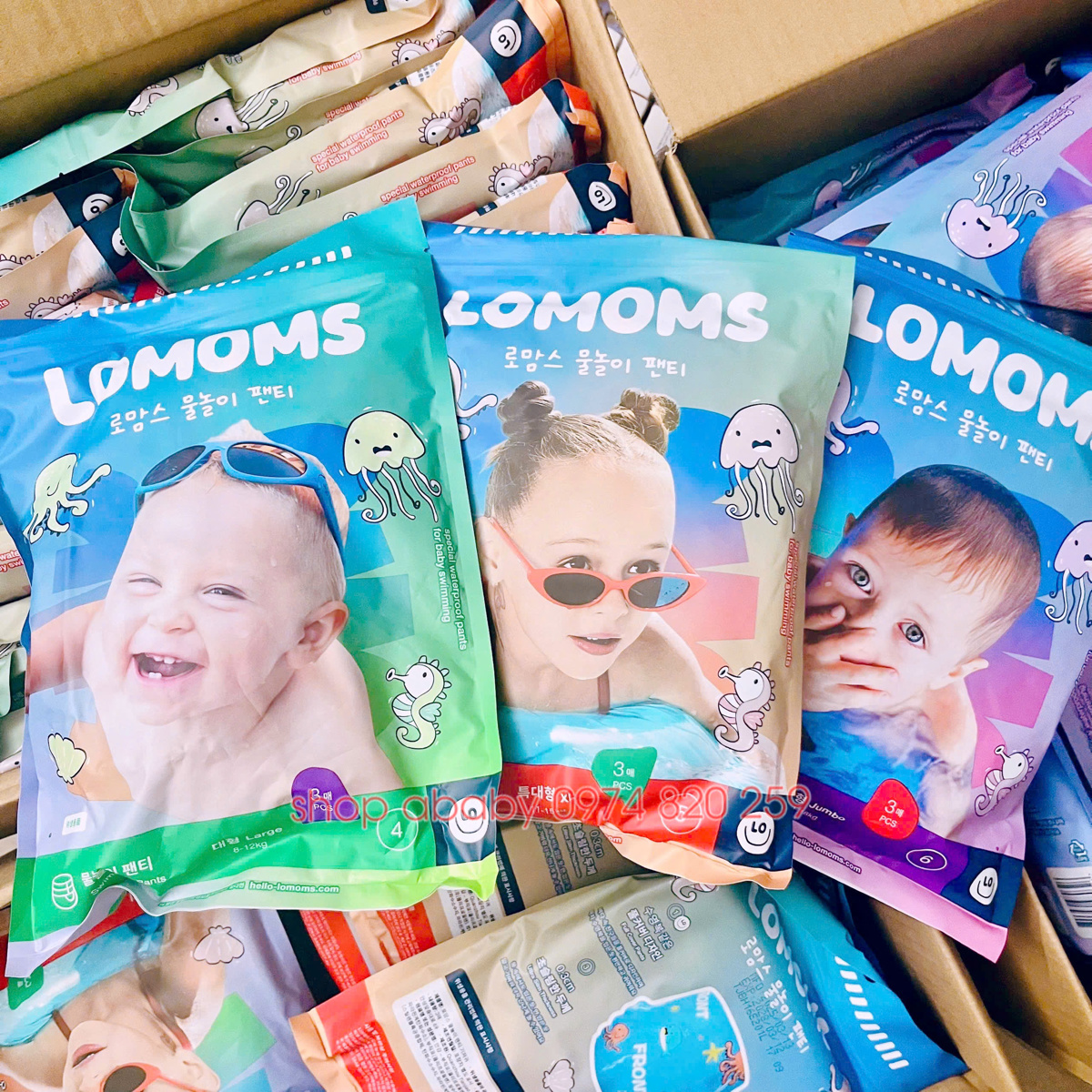 Túi 3 bỉm quần bơi Lomoms