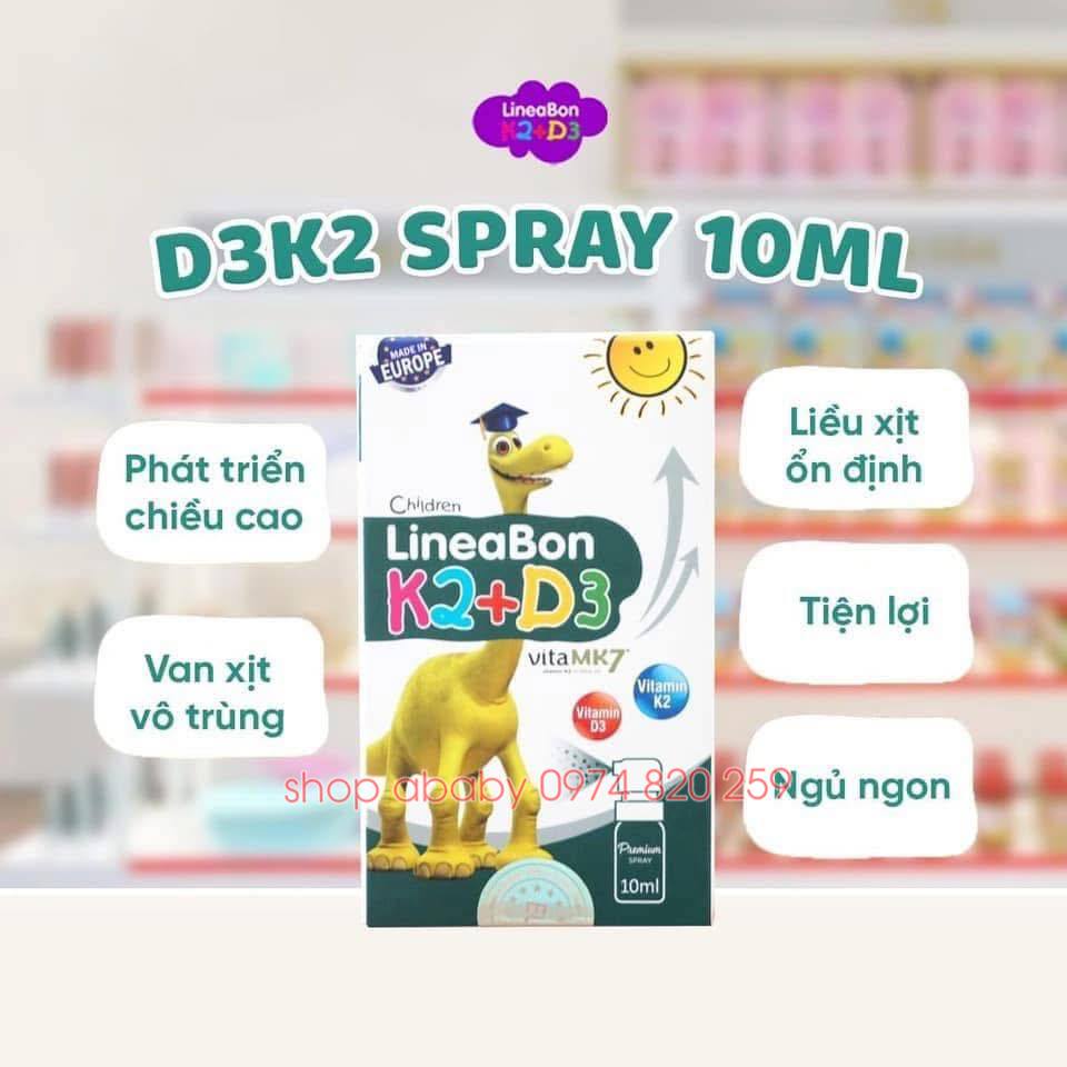 Vitamin D3K2 LineaBon dạng xịt 10ml (0m+)