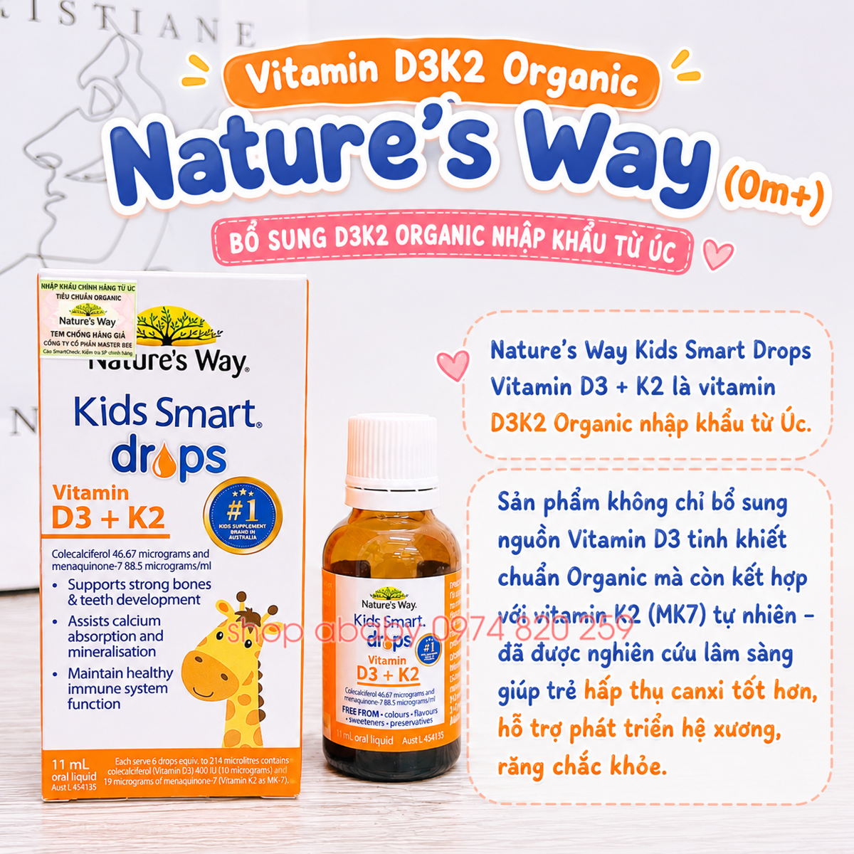 Vitamin D3K2 Organic Nature's Way (0m+)