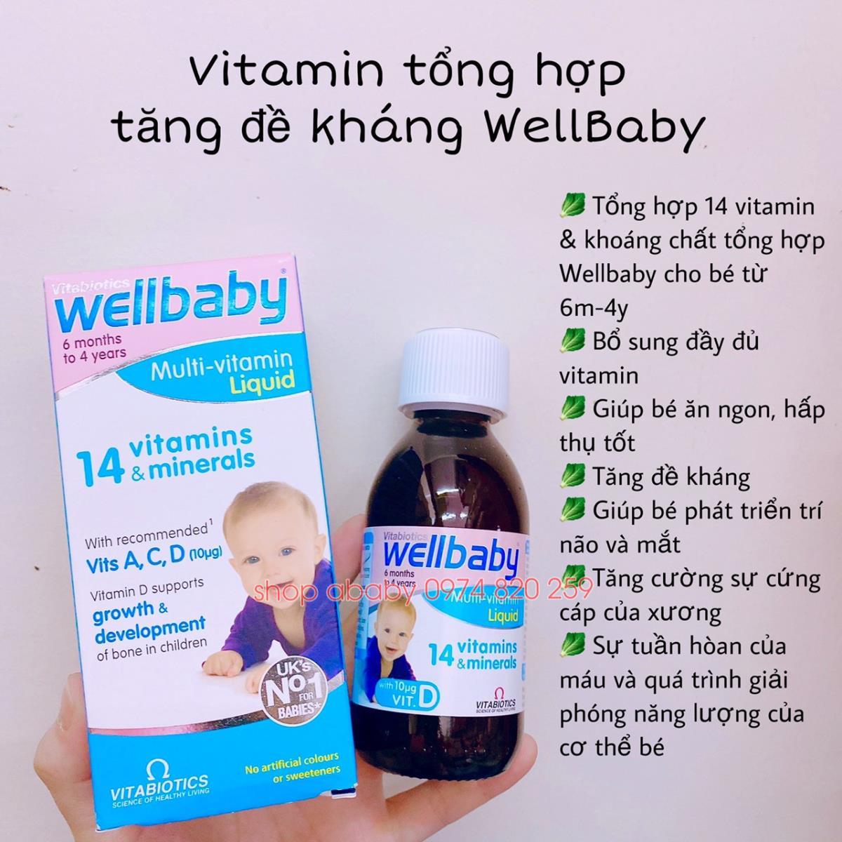 Vitamin tổng hợp tăng đề kháng WellBaby Siro,kẹo bổ sung Vitamin
